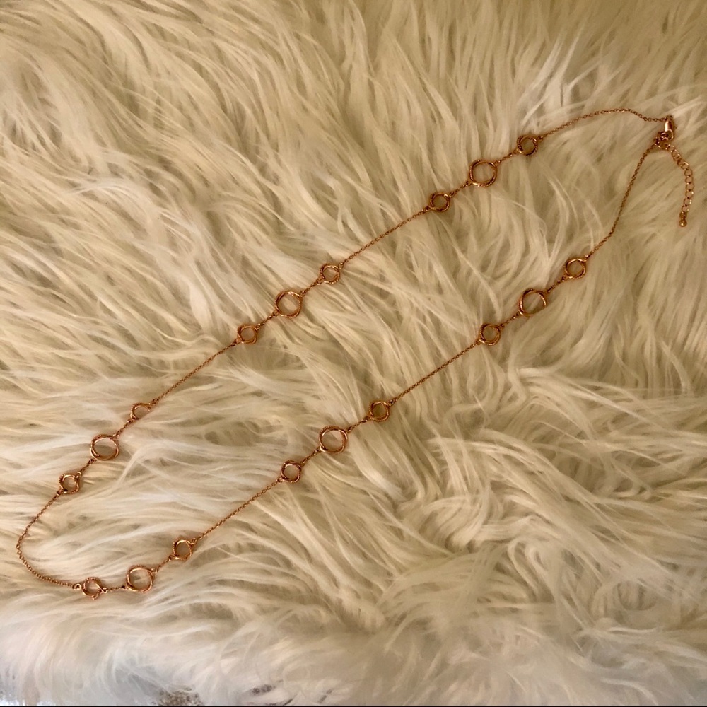 Rose-Toned Long Necklace